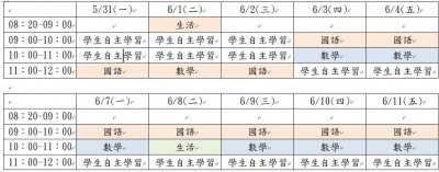 花蓮縣見晴國小因應嚴重特殊傳染性肺炎線上課程時間表-1100602-2甲.jpg