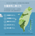 2020第一屆《奧秘海洋》徵文暨繪圖活動全臺參與人數分布